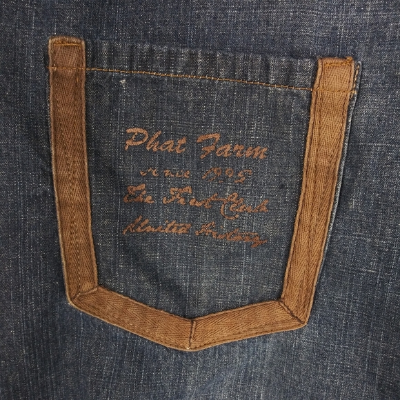 Vintage Phat Farm Jeans Men's Size 42 x 32 Embroidered Baggy Hip Hop Grunge - Picture 10 of 12